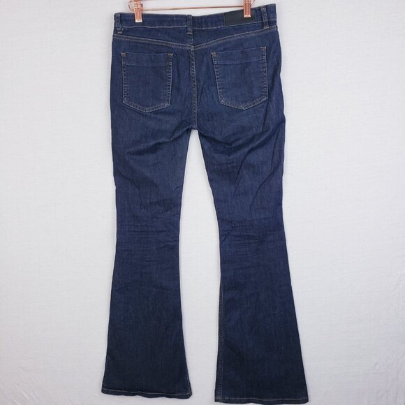Victoria Beckham Denim Flare Leg Jeans Blue Dark Wash Size 28 Classic Designer - Picture 8 of 13